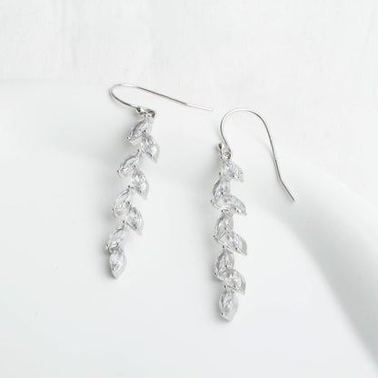 925 Sterling Silver Leaf Dangle Earrings