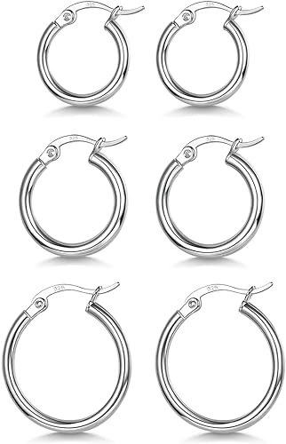 925 Sterling Silver Hoop Earrings