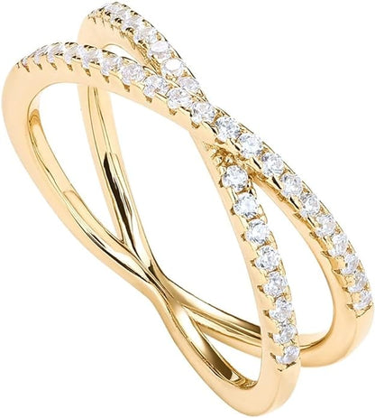 Criss Cross Ring in Gold