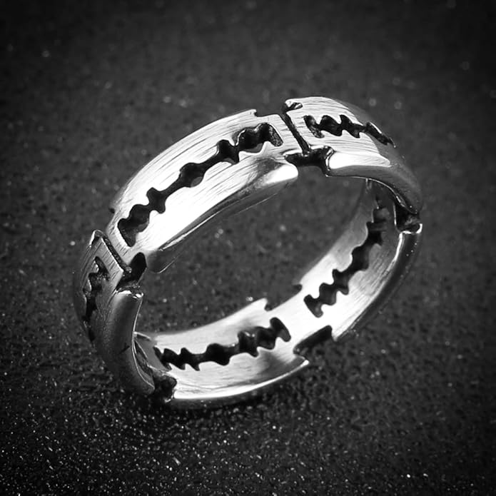 Double Edge Blade Ring in Silver