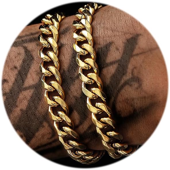 Double Big Link Cuban Bracelet Pack in Yellow Gold