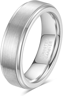 Silver 6mm Tungsten Wedding Band