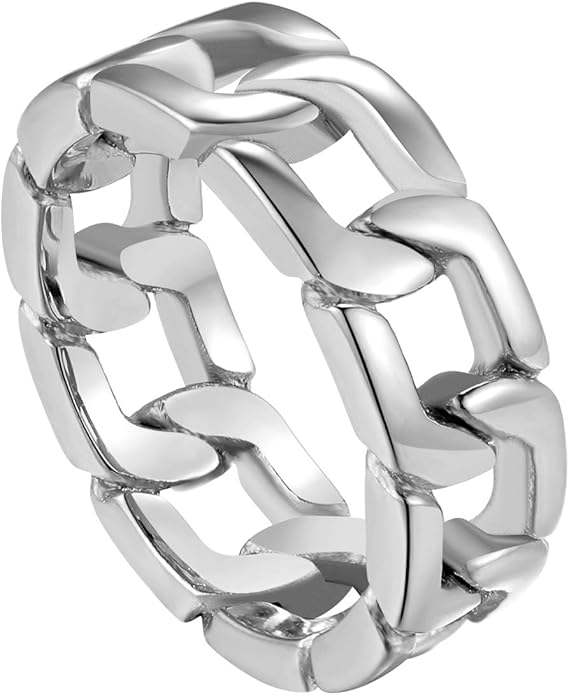 Chain Link Ring in Silver