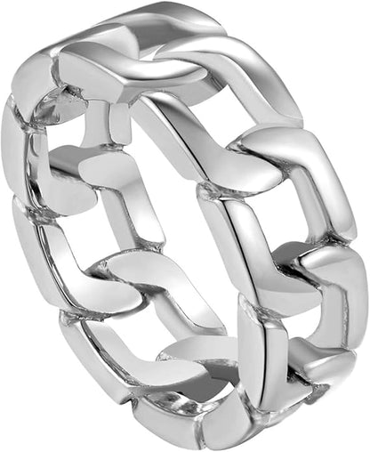 Chain Link Ring in Silver