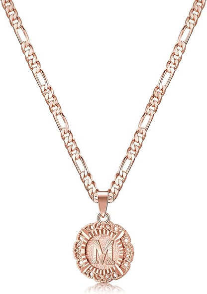 Circle Initial Chain in Rose Gold