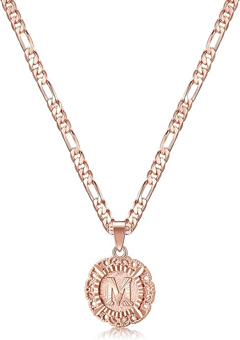 Circle Initial Chain in Rose Gold