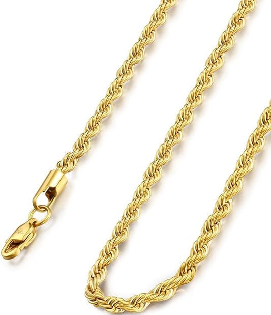 Rope Chain in Yellow Gold - 4mm