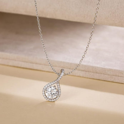 Solitaire Diamond Pendant in Silver