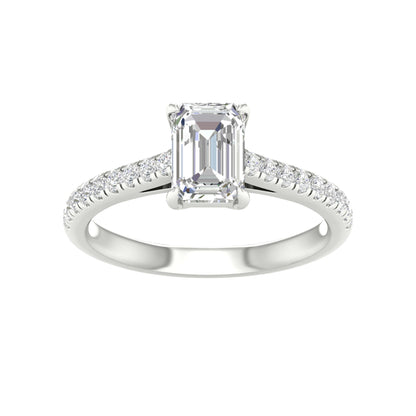 White Gold LG Emerald Cut Engagement Ring