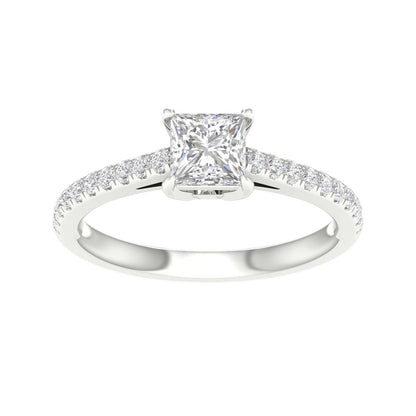 White Gold LG Princess Cut Engagement Ring