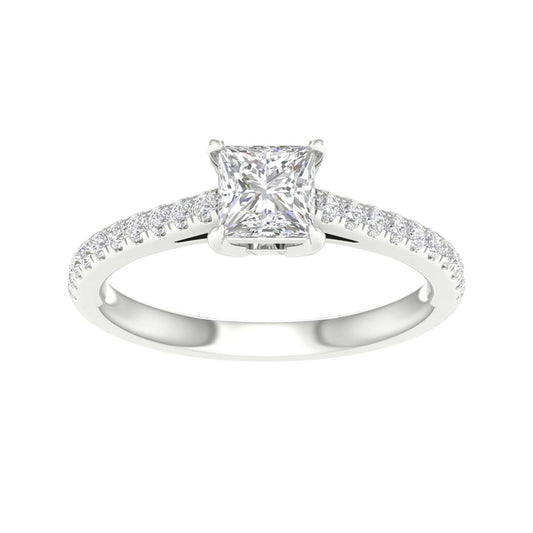 White Gold LG Princess Cut Engagement Ring