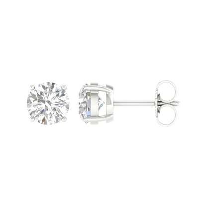 14K White Gold LG Diamond Solitaire Studs