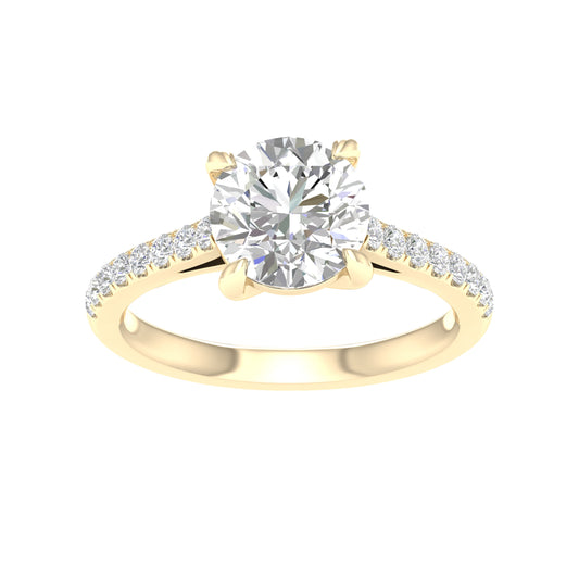 Yellow Gold Round Cut Engagement Ring