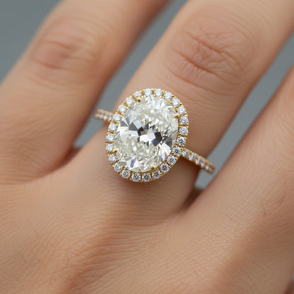 14K Yellow Gold Gold Oval Diamond Ring 1.75 CT Lab Grown