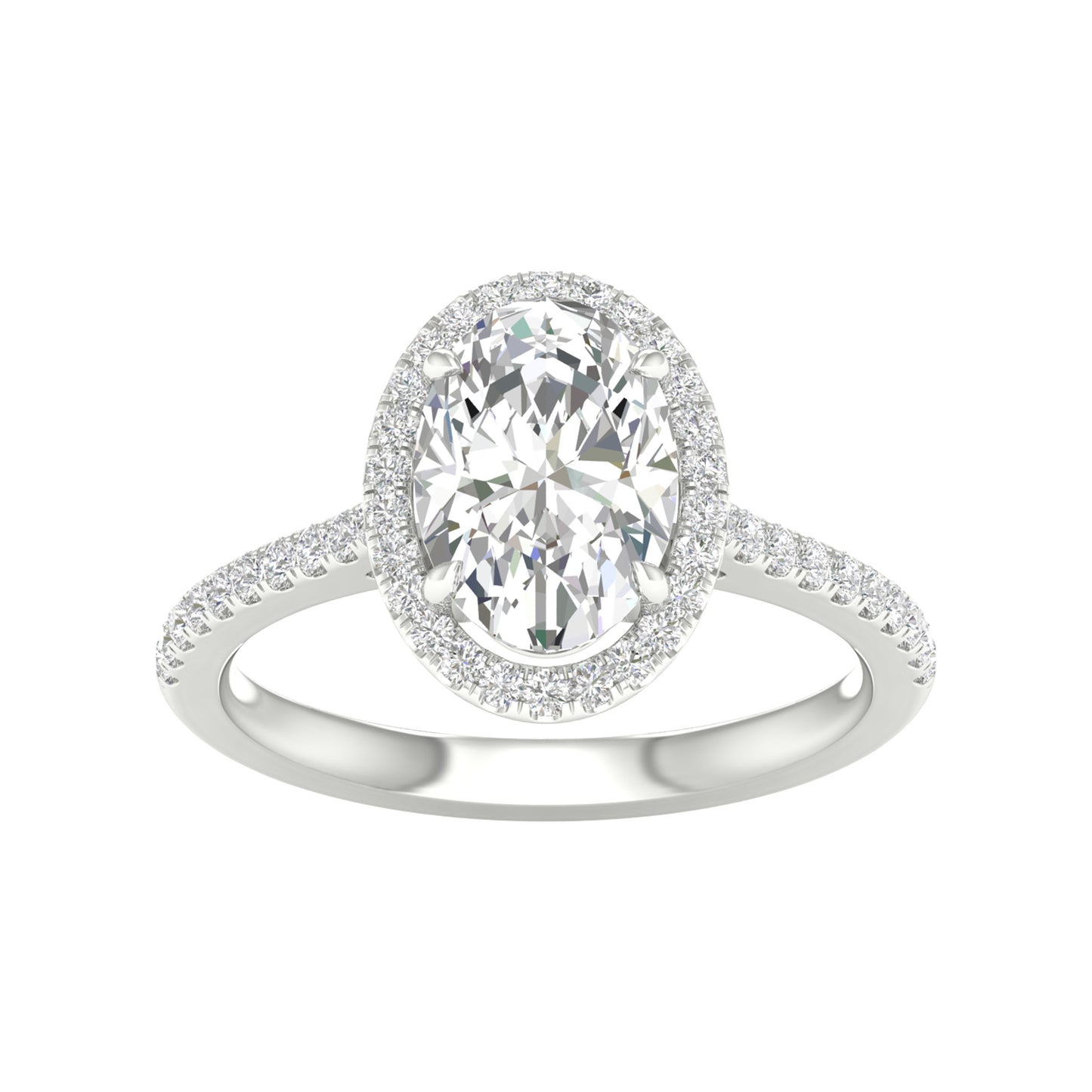 White Gold LG Halo Oval Cut Engagement Ring