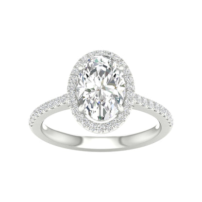 White Gold LG Halo Oval Cut Engagement Ring