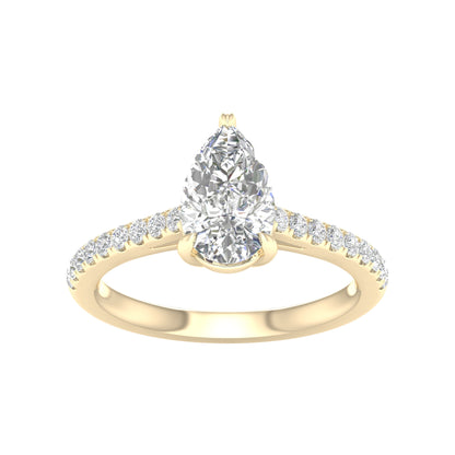 Yellow Gold Pear Cut Engagement Ring