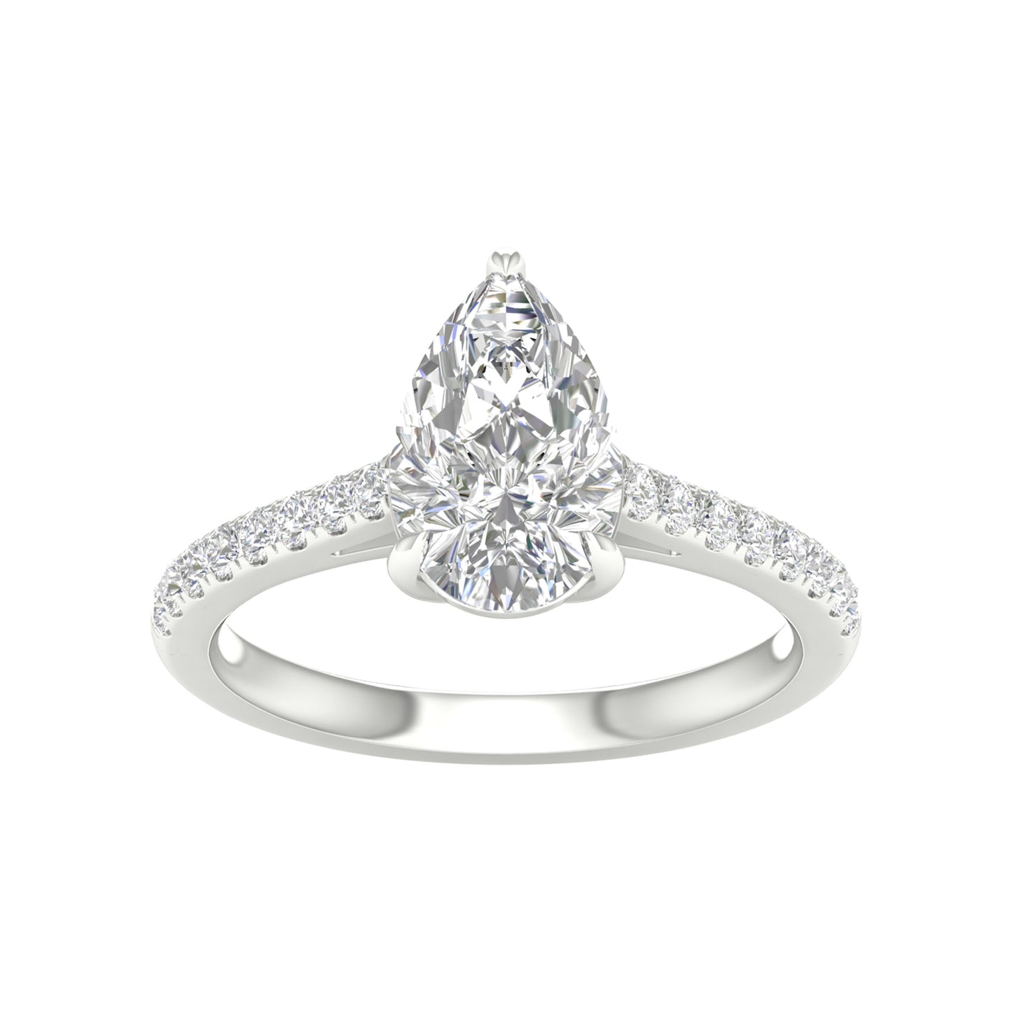 White Gold LG Pear Cut Engagement Ring