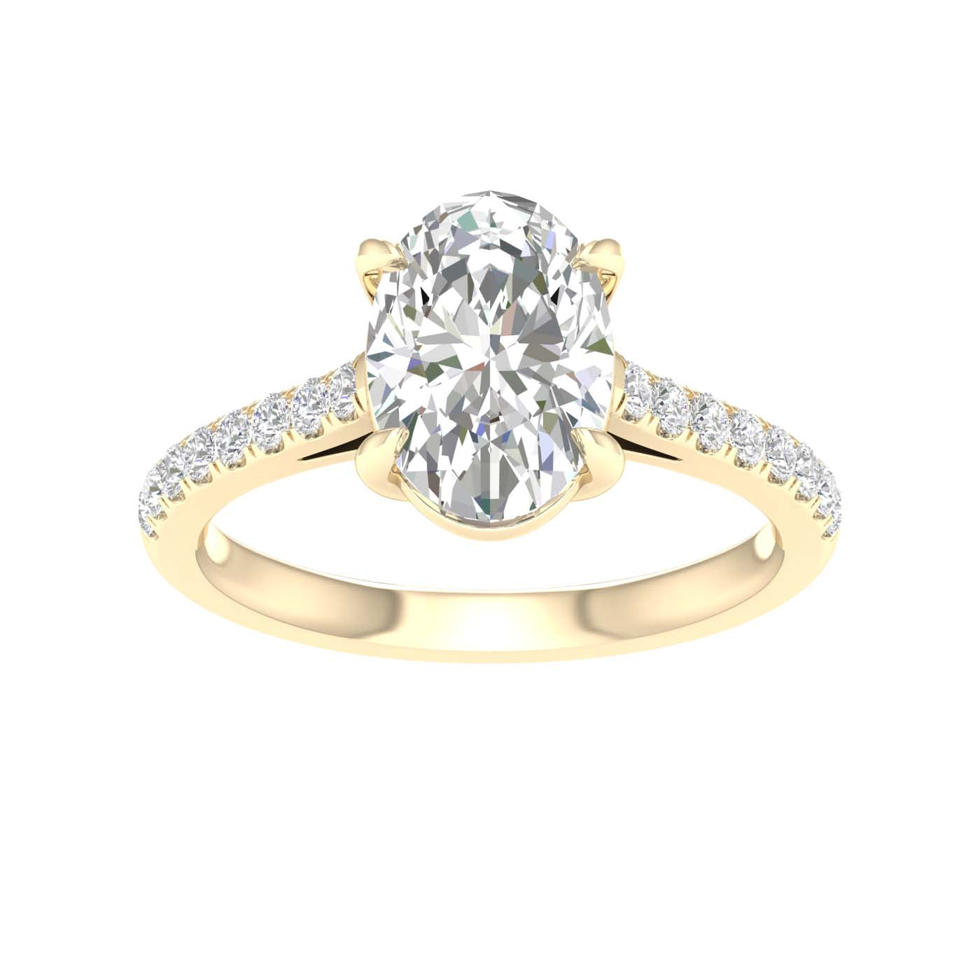 Yellow Gold Oval Cut Engagement Ring