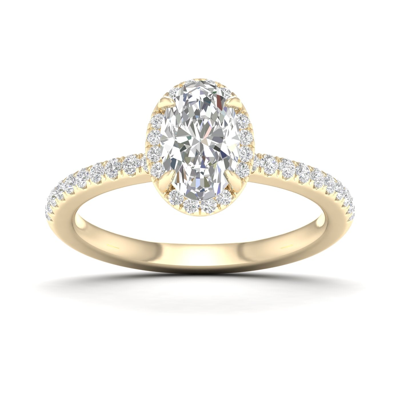 14K Yellow Gold Gold Oval Diamond Ring 1.25 CT Lab Grown