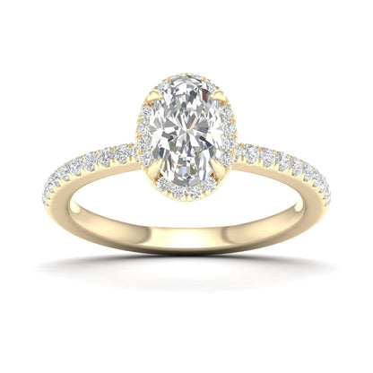 14K Yellow Gold Gold Oval Diamond Ring 1.25 CT Lab Grown