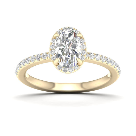 14K Yellow Gold Gold Oval Diamond Ring 1.25 CT Lab Grown