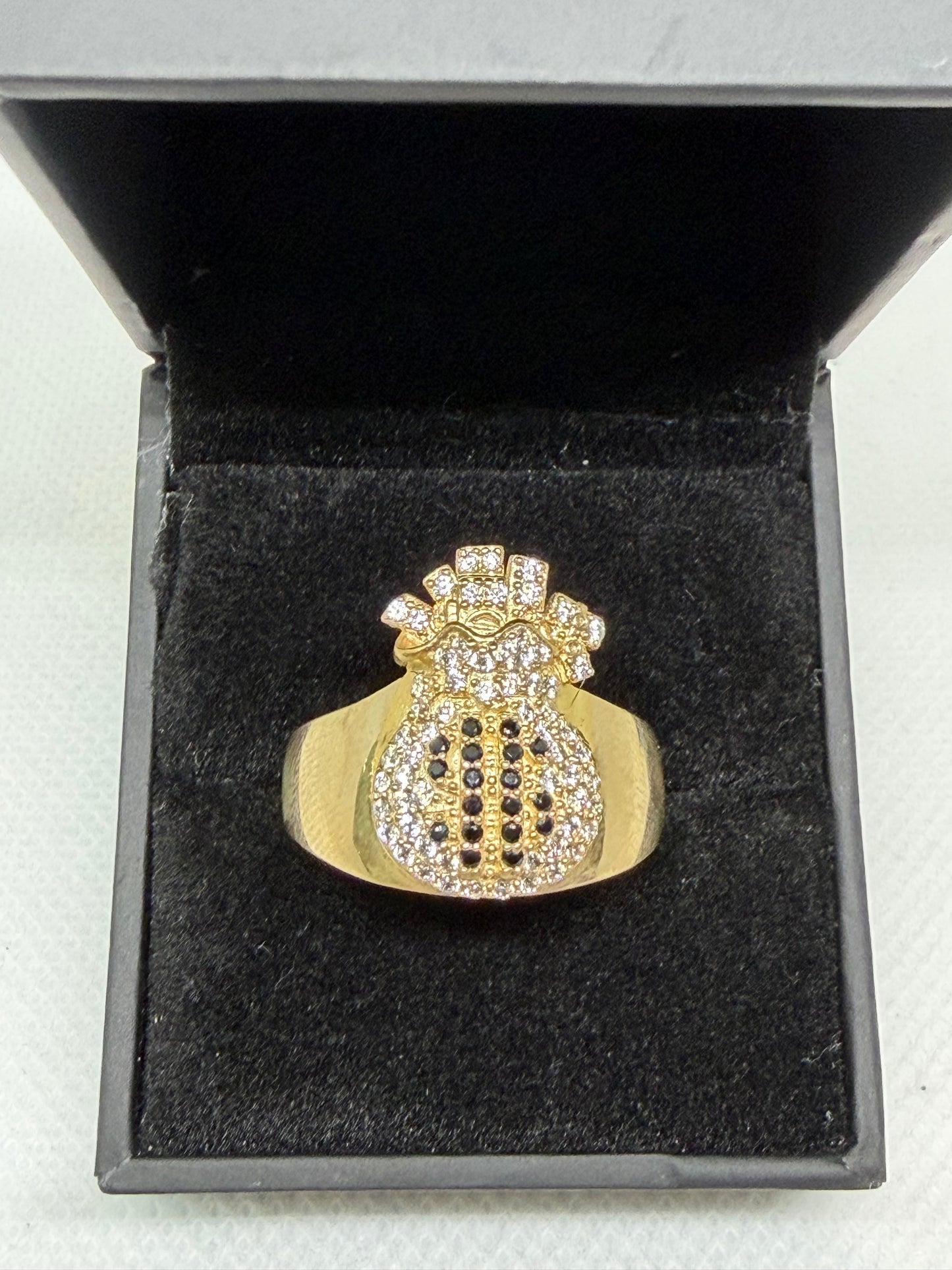 10K Solid Gold Money Bag Ring - Size 10