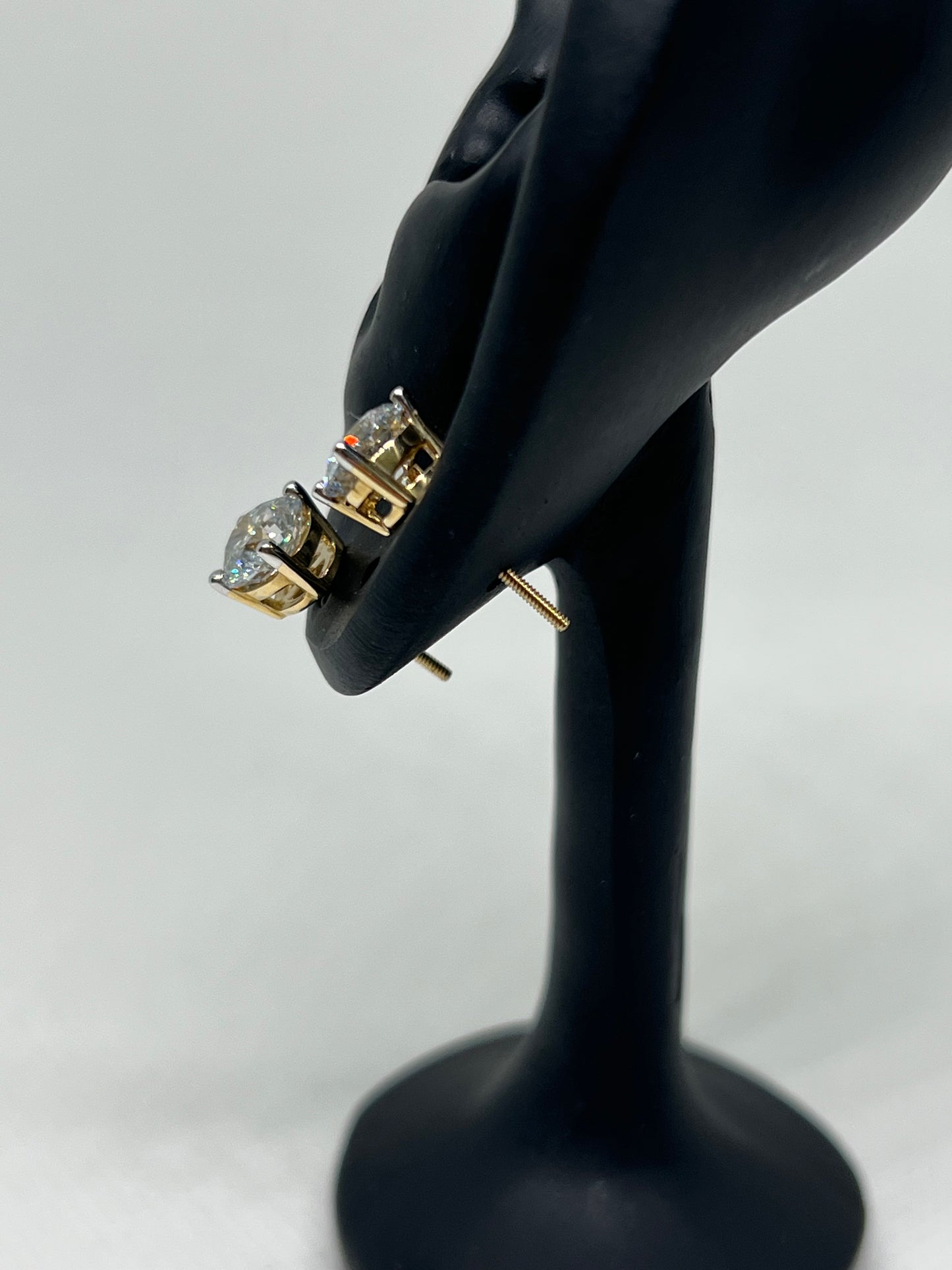 14K Yellow Gold 2 Ct Lab Grown Diamond Earrings - IGI CERTIFIED