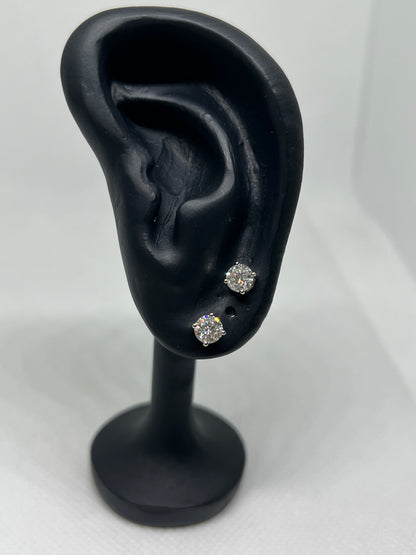 14K White Gold 1 Ct Lab Grown Diamond Earrings - IGI CERTIFIED