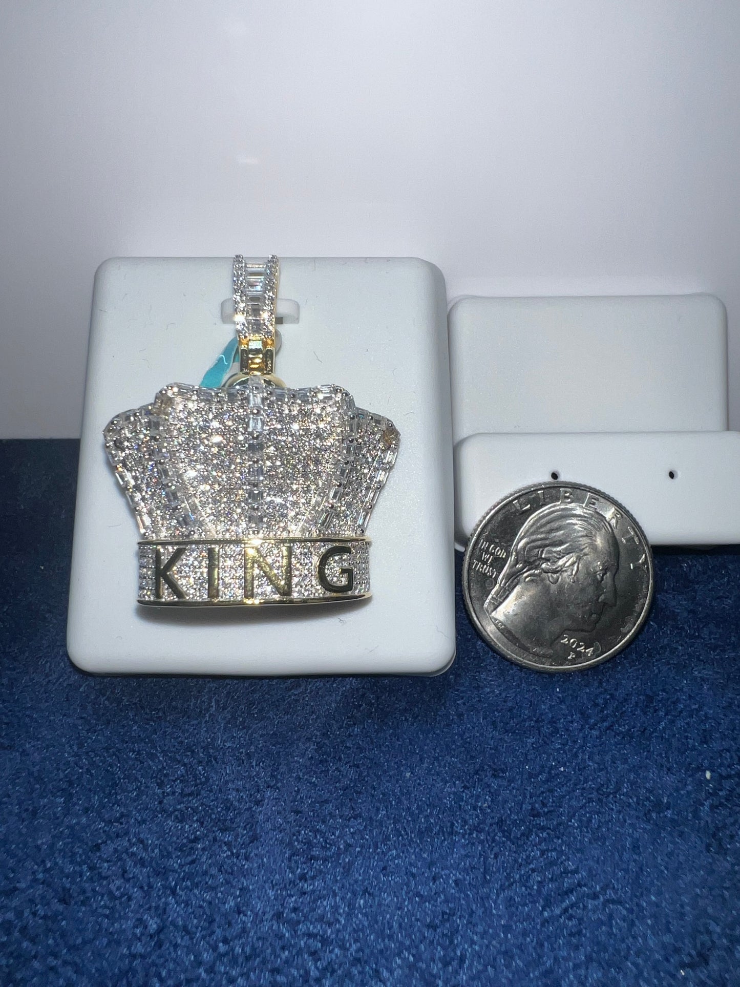 Gold Vermeil King’s Crown Moissanite Pendant