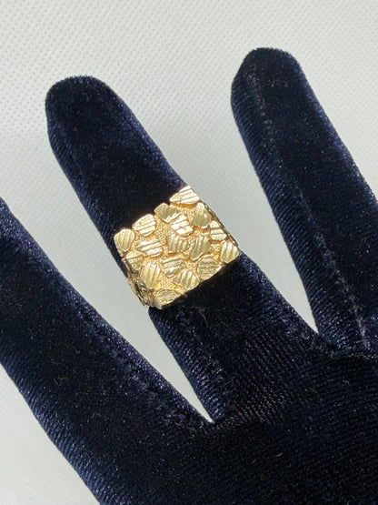 10K Solid Gold Nugget Ring - Size 9.5