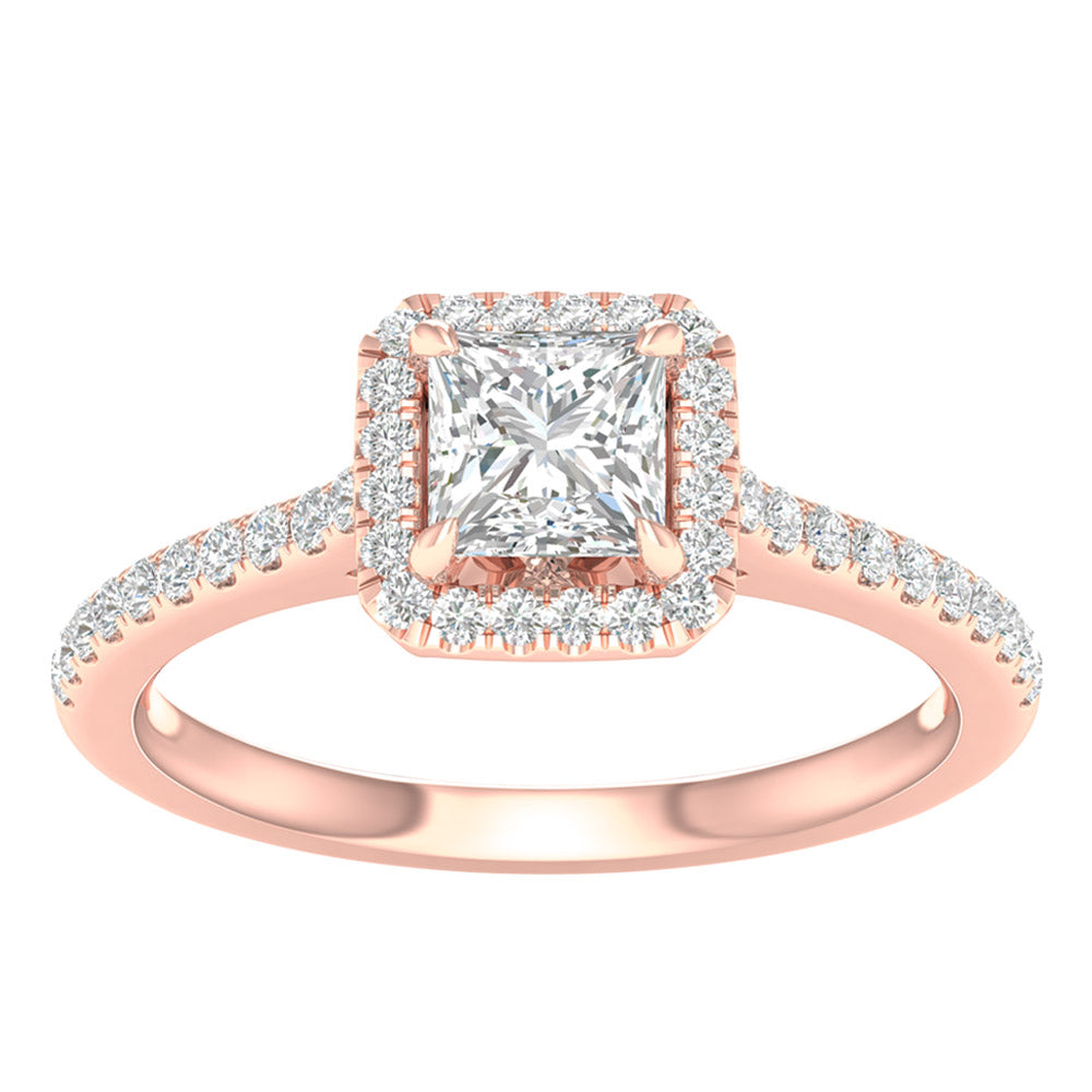 Rose Gold LG Princess Cut Engagement Ring