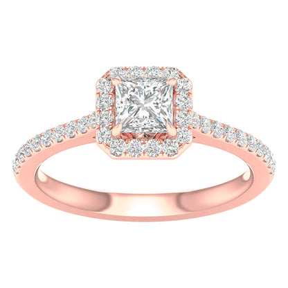 Rose Gold LG Princess Cut Engagement Ring