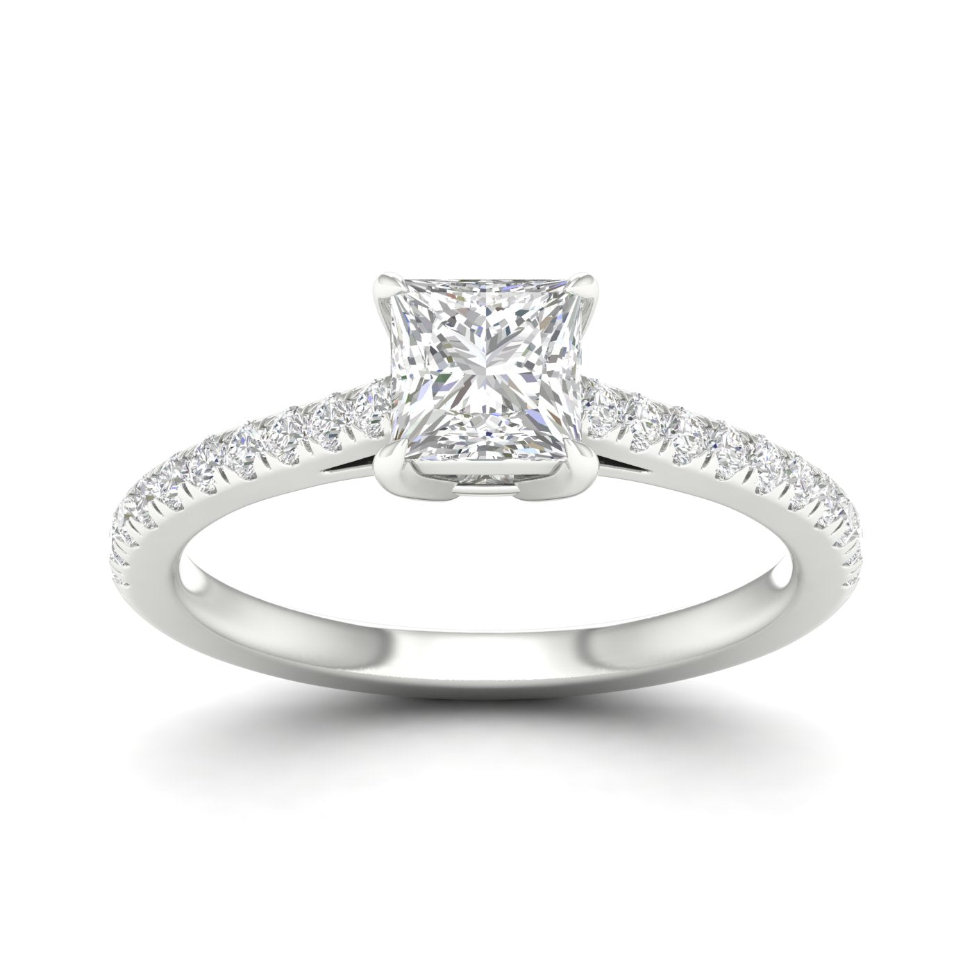 White Gold LG Princess Cut Engagement Ring