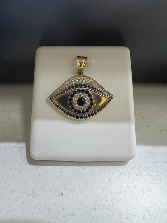 10K Gold Evil Eye Pendant