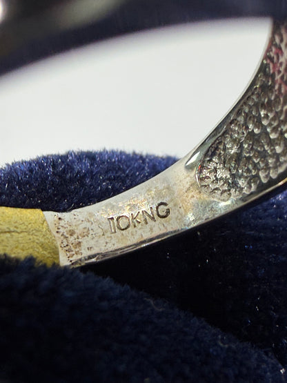 10K Solid White Gold Crucifix Ring - Size 9