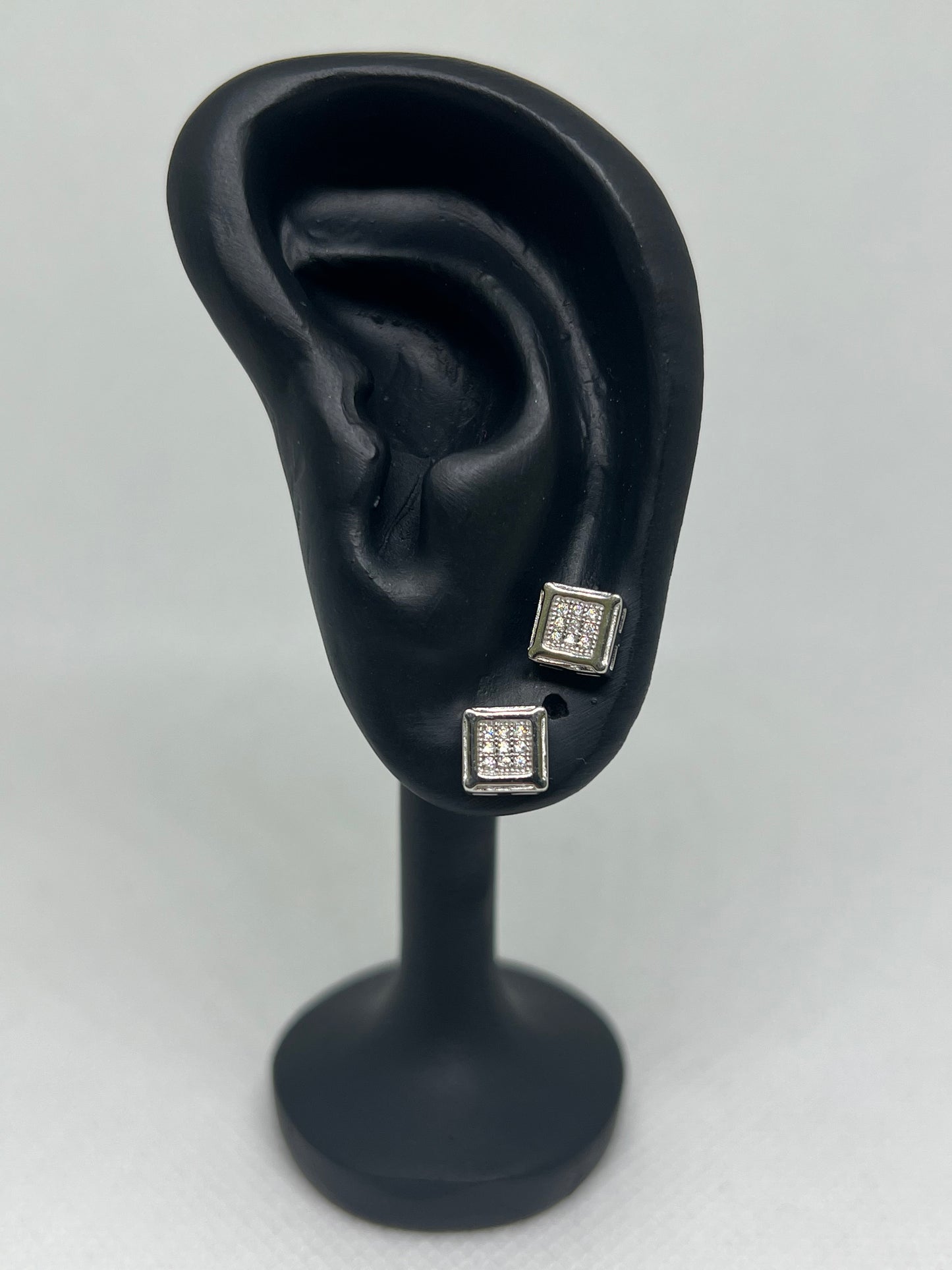 Sterling Silver Square Moissanite Earrings