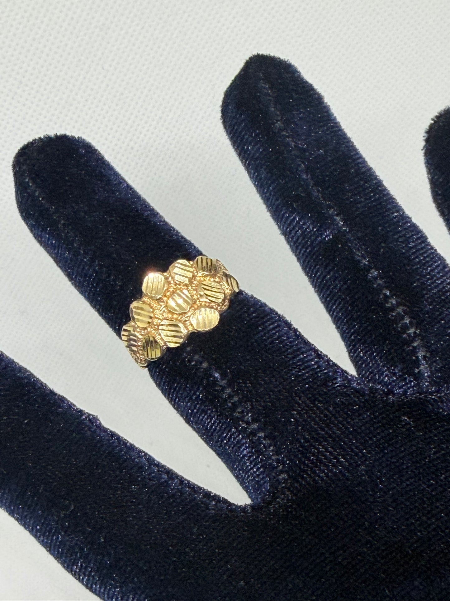 10K Solid Gold Nugget Ring - Size 9.5