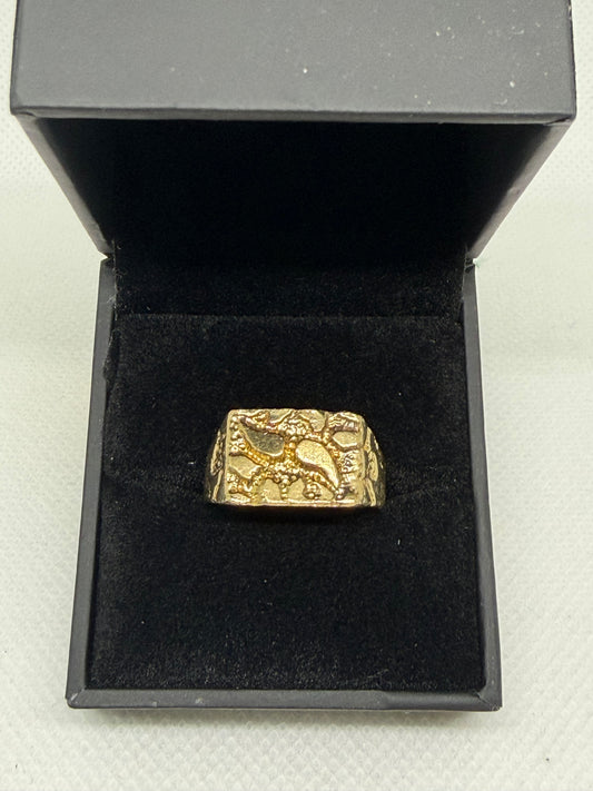 10K Solid Gold Nugget Ring - Size 9