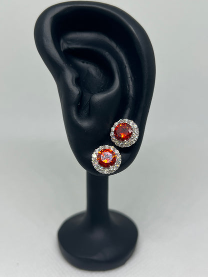 Sterling Silver Amethyst, Sapphire, Ruby, Emerald Moissanite Earrings