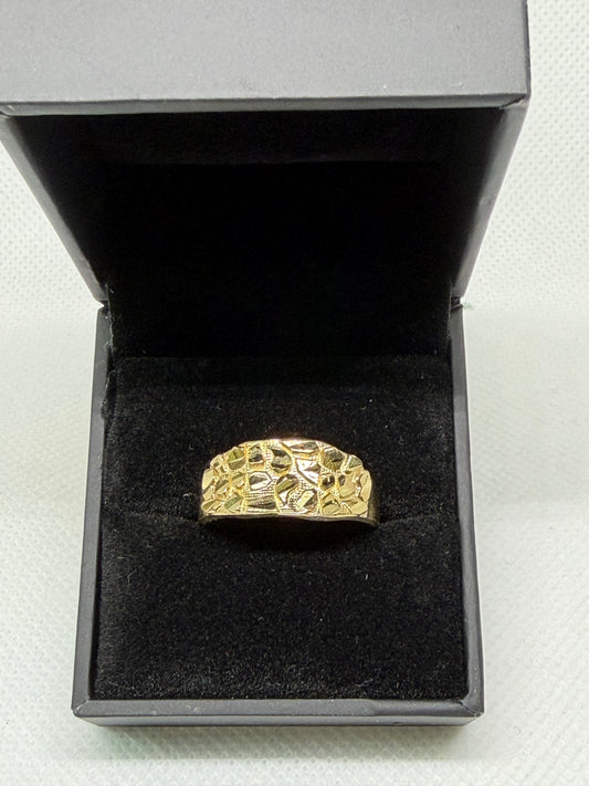 10K Solid Gold Nugget Ring - Size 10