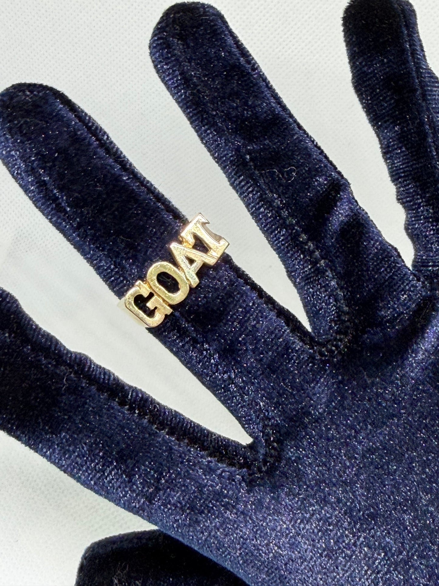 10K Solid Gold Goat Ring - Size 8