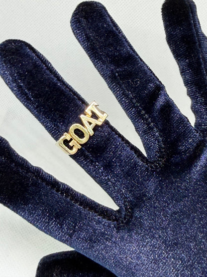 10K Solid Gold Goat Ring - Size 8