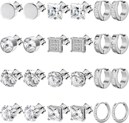 Hip Hop Style Earrings in Silver