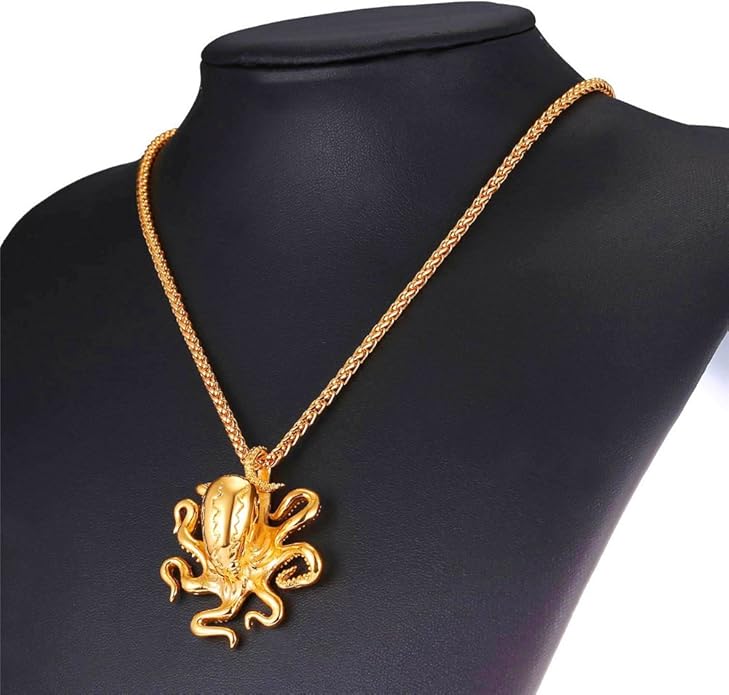 Octupus Pendant in Yellow Gold