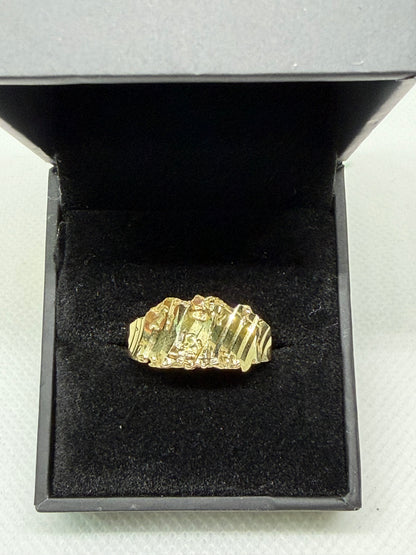 10K Solid Gold Nugget Ring - Size 10