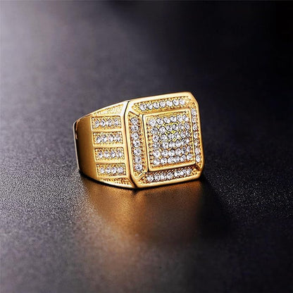 Diamond Square Ring in Gold