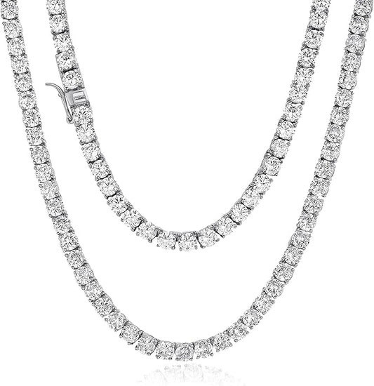 Diamond Tennis Chain in Silver