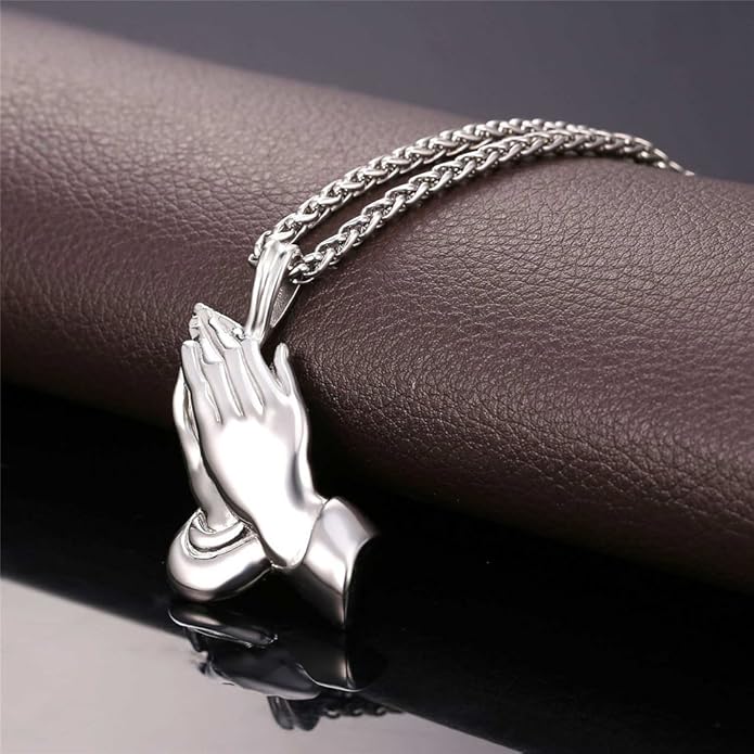 Praying Hands Pendant in Silver