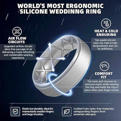 Silver Breathable Silicone Rings